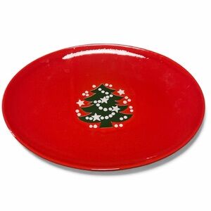 WAECHTERSBACH Christmas Tree Red Oval 13" Serving Platter Tray Red Germany Made